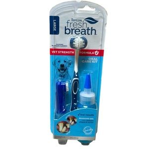 TropiClean Fresh Breath Vet Strength Large Dog Oral Care Dental Kit NWT